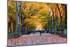 New York City, New York - Central Park in Autumn-Lantern Press-Mounted Art Print