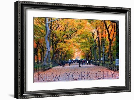 New York City, New York - Central Park in Autumn-Lantern Press-Framed Art Print