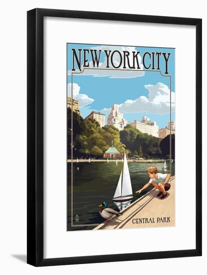 New York City, New York - Central Park-Lantern Press-Framed Art Print