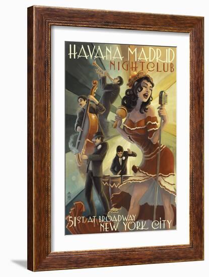 New York City, NY - Havana Madrid Nightclub-Lantern Press-Framed Art Print