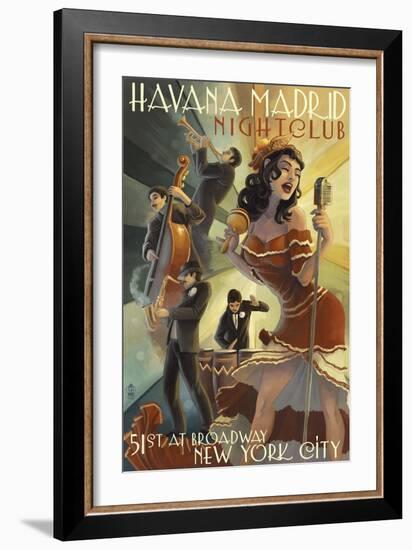 New York City, NY - Havana Madrid Nightclub-Lantern Press-Framed Art Print