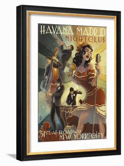 New York City, NY - Havana Madrid Nightclub-Lantern Press-Framed Premium Giclee Print
