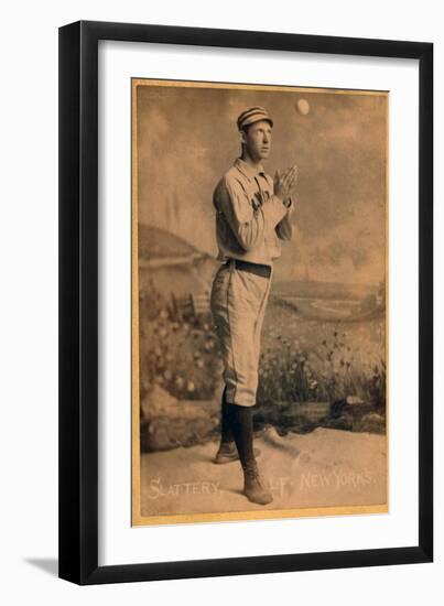 New York City, NY, New York Giants, Mike Slattery, Baseball Card-Lantern Press-Framed Art Print
