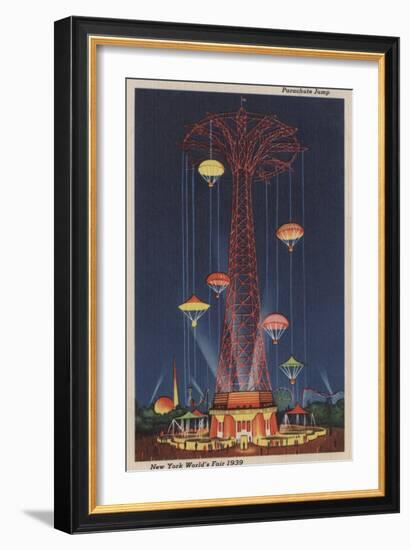 New York City, NY - Parachute Jump at World's Fair-Lantern Press-Framed Art Print