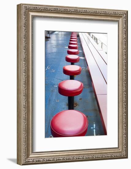 New York City, NY, USA. Vintage Diner Seats-Julien McRoberts-Framed Photographic Print