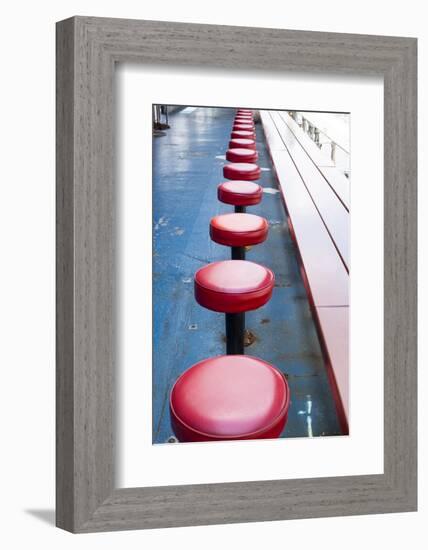 New York City, NY, USA. Vintage Diner Seats-Julien McRoberts-Framed Photographic Print