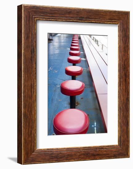 New York City, NY, USA. Vintage Diner Seats-Julien McRoberts-Framed Photographic Print