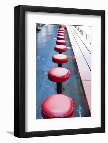 New York City, NY, USA. Vintage Diner Seats-Julien McRoberts-Framed Photographic Print