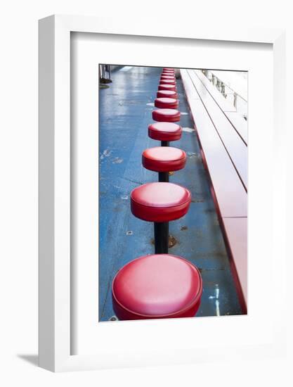 New York City, NY, USA. Vintage Diner Seats-Julien McRoberts-Framed Photographic Print