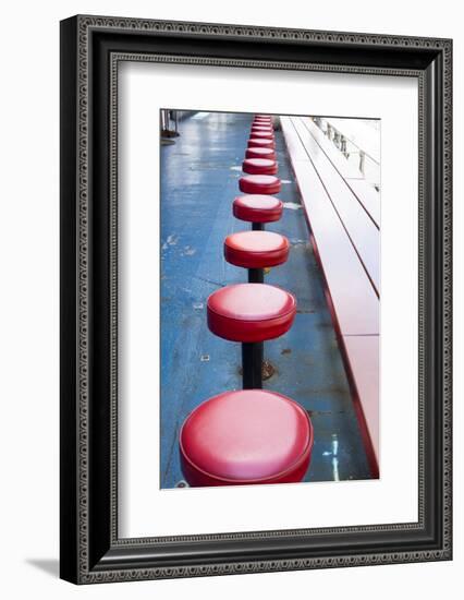 New York City, NY, USA. Vintage Diner Seats-Julien McRoberts-Framed Photographic Print