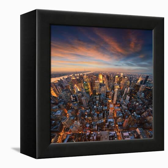 New York City Skyline at Sunset /Newyork-dellm60-Framed Stretched Canvas