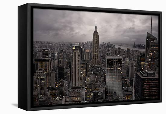 New York City skyline from above, New York, United States of America, North America-David Rocaberti-Framed Premier Image Canvas
