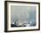 New York City Skyline from Brooklyn Harbor, Ships Docked in Foreground-Joseph Pennell-Framed Giclee Print