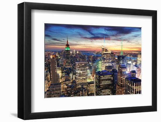 New York City Skyline with Urban Skyscrapers at Sunset.-Songquan Deng-Framed Photographic Print