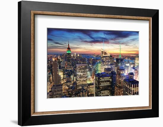 New York City Skyline with Urban Skyscrapers at Sunset.-Songquan Deng-Framed Photographic Print