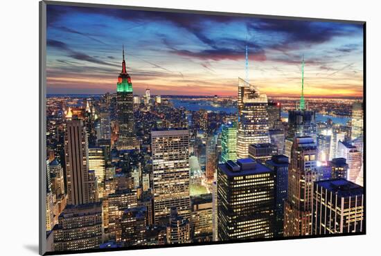 New York City Skyline with Urban Skyscrapers at Sunset.-Songquan Deng-Mounted Photographic Print