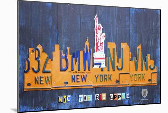 New York City Skyline-Design Turnpike-Mounted Giclee Print