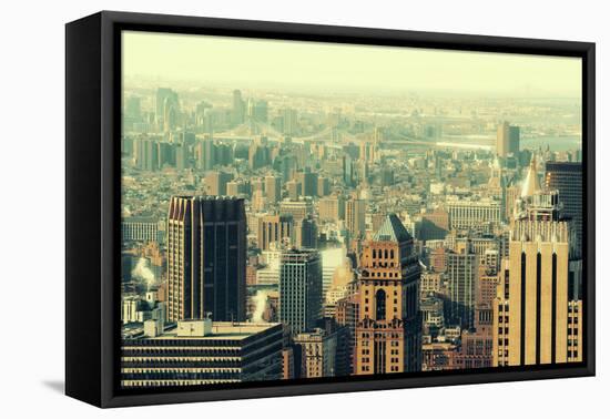 New York City Skyscrapers Rooftop Urban View.-Songquan Deng-Framed Premier Image Canvas