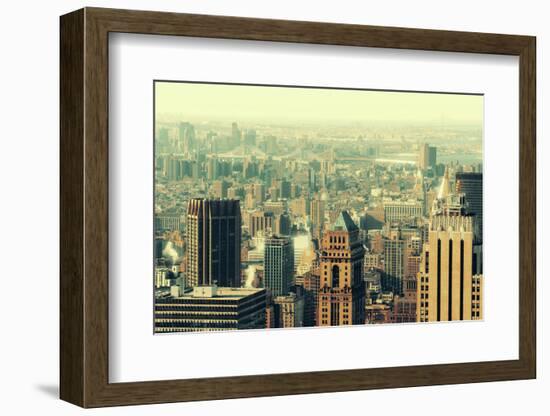 New York City Skyscrapers Rooftop Urban View.-Songquan Deng-Framed Photographic Print