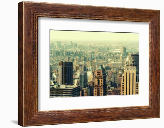 New York City Skyscrapers Rooftop Urban View.-Songquan Deng-Framed Photographic Print