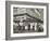 New York City Street Corner with Customers Ordering and Eating Nathan's Hot Dogs-null-Framed Photo