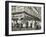 New York City Street Corner with Customers Ordering and Eating Nathan's Hot Dogs-null-Framed Photo