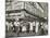 New York City Street Corner with Customers Ordering and Eating Nathan's Hot Dogs-null-Mounted Photo