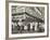 New York City Street Corner with Customers Ordering and Eating Nathan's Hot Dogs-null-Framed Photo