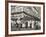 New York City Street Corner with Customers Ordering and Eating Nathan's Hot Dogs-null-Framed Photo