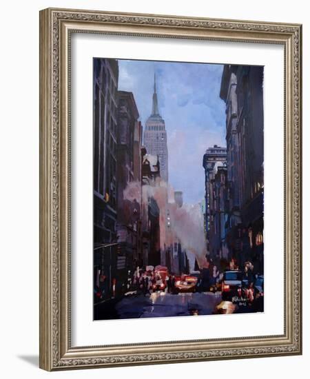 New York City Street Scene Fifth Avenue-Markus Bleichner-Framed Art Print