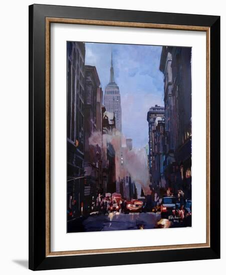 New York City Street Scene Fifth Avenue-Markus Bleichner-Framed Art Print