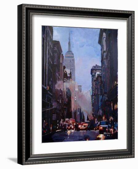 New York City Street Scene Fifth Avenue-Markus Bleichner-Framed Art Print