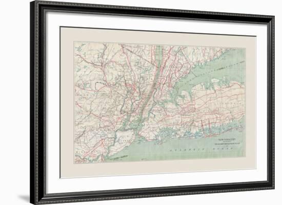 New York City Transportation Map-The Vintage Collection-Framed Giclee Print