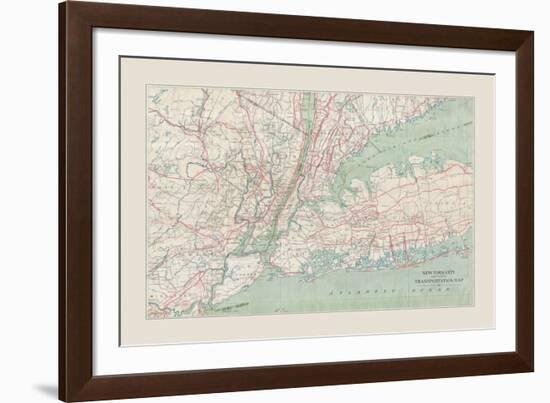 New York City Transportation Map-The Vintage Collection-Framed Giclee Print