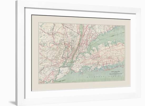 New York City Transportation Map-The Vintage Collection-Framed Giclee Print