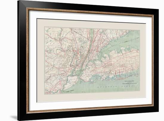 New York City Transportation Map-The Vintage Collection-Framed Giclee Print