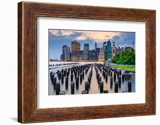 New York City, USA City Skyline on the East River.-SeanPavonePhoto-Framed Photographic Print