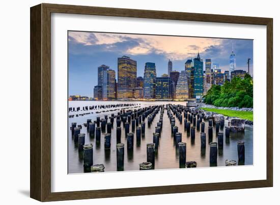 New York City, USA City Skyline on the East River-Sean Pavone-Framed Photographic Print