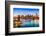 New York City, USA Skyline over East River and Brooklyn Bridge.-Sean Pavone-Framed Photographic Print