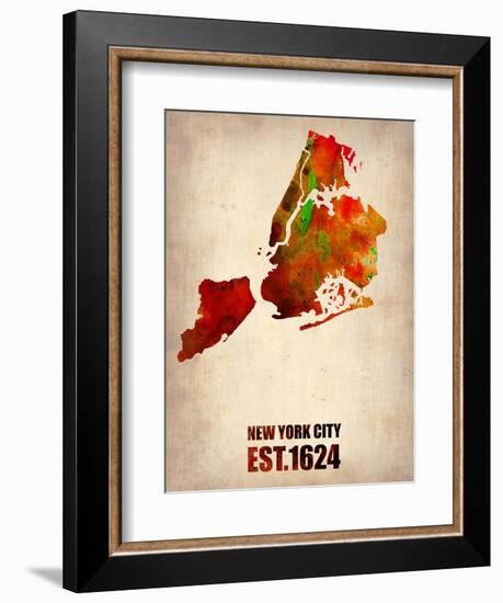 New York City Watercolor Map 2-NaxArt-Framed Art Print