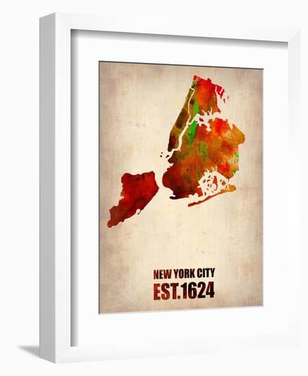 New York City Watercolor Map 2-NaxArt-Framed Art Print