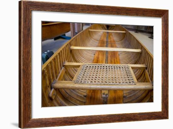 New York, Clayton. Antique Boat Museum. Peterborough wooden canoe.-Cindy Miller Hopkins-Framed Photographic Print