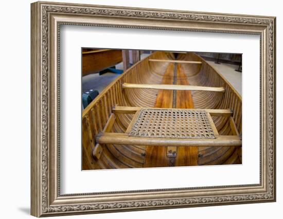 New York, Clayton. Antique Boat Museum. Peterborough wooden canoe.-Cindy Miller Hopkins-Framed Photographic Print