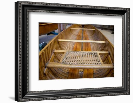 New York, Clayton. Antique Boat Museum. Peterborough wooden canoe.-Cindy Miller Hopkins-Framed Photographic Print