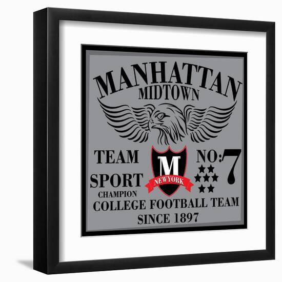 New York College Graphic Design for T-Shirt-emeget-Framed Art Print