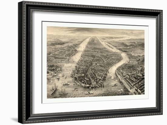 New York Engraved, N.Y. Circa 1867, USA, America-null-Framed Giclee Print