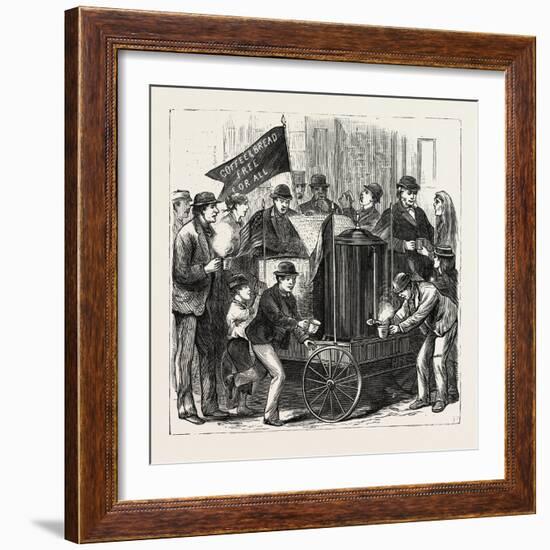 New York: Free Service of Coffee and Bread. U.S., 1880 1881-null-Framed Giclee Print