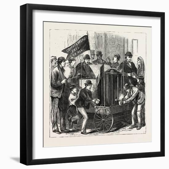 New York: Free Service of Coffee and Bread. U.S., 1880 1881-null-Framed Giclee Print