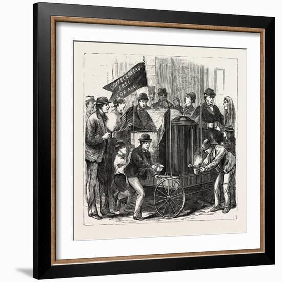 New York: Free Service of Coffee and Bread. U.S., 1880 1881-null-Framed Giclee Print