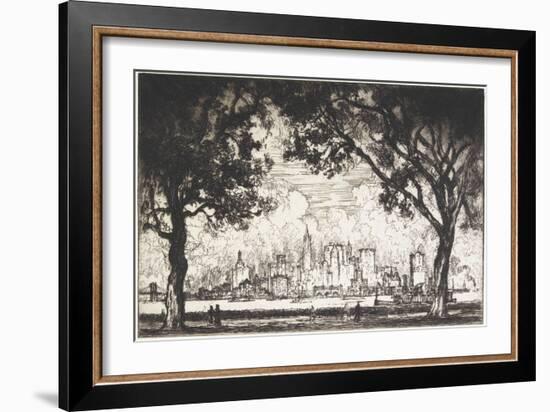 New York from Governor's Island, 1915-Joseph Pennell-Framed Giclee Print